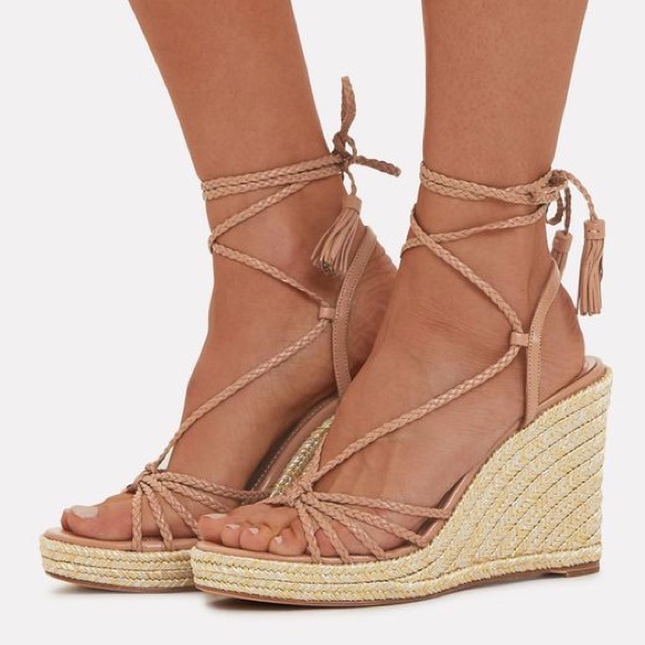 Aquazzura Savannah nude wedge espadrilles 85 38 - Picture 2 of 11